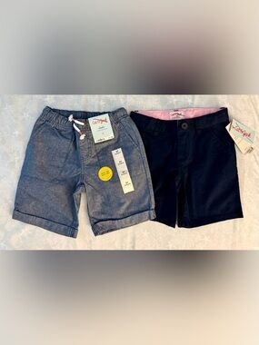 Cat & Jack Navy and Chambray Twin Pack Shorts NWT